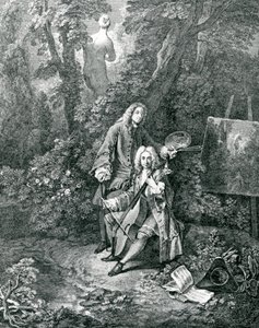 Jean Antoine Watteau en zijn vriend Monsieur de Julienne door Jean Antoine Watteau